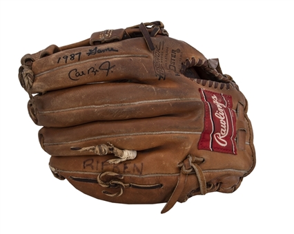 1987 Cal Ripken Jr. Game Used & Signed Rawlings PRO-6-HF Model Fielders Glove (Ripken LOA & PSA/DNA)